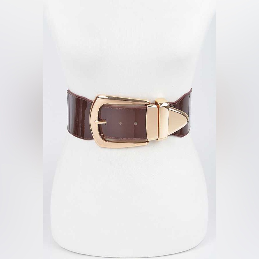 Gold Metal Wide Waist Adjustable Statement Belt